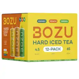 Albert Heijn Bozu Hard iced tea peach mango green 12-pack aanbieding