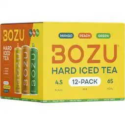 Albert Heijn Bozu Hard iced tea peach mango green 12-pack aanbieding