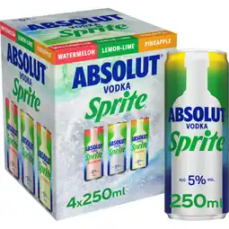 Albert Heijn Absolut Vodka sprite 4-pack aanbieding