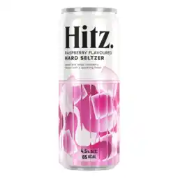 Albert Heijn Hitz Hard seltzer raspberry flavoured aanbieding
