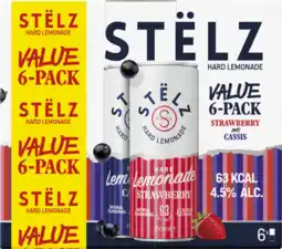 Albert Heijn Stëlz Hard lemonade strawberry cassis 6-pack aanbieding