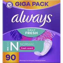 Albert Heijn Always Daily fresh normal fresh scent aanbieding