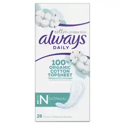 Albert Heijn Always Daily 100% organic pantyliners normal aanbieding
