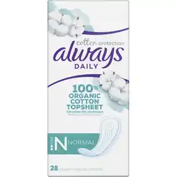 Albert Heijn Always Daily 100% organic pantyliners normal aanbieding