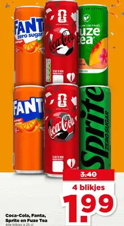 PLUS Coca-Cola, Fanta, Sprite en Fuze Tea aanbieding
