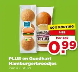 PLUS Plus en Goedhart Hamburgerbroodjes aanbieding