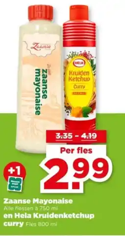 PLUS Zaanse Mayonaise en Hela Kruidenketchup curry aanbieding