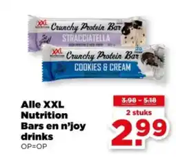 PLUS Alle XXL Nutrition Bars en n'joy drinks aanbieding