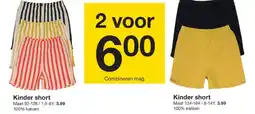 Zeeman Kinder short aanbieding