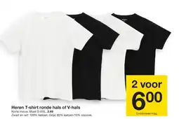 Zeeman Heren T-shirt ronde hals of V-hals aanbieding