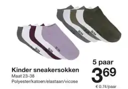 Zeeman Kinder sneakersokken aanbieding