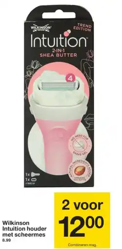 Zeeman Wilkinson Intuition houder met scheermes aanbieding