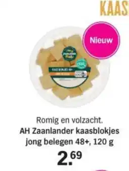 Albert Heijn AH Zaanlander kaasblokjes jong belegen 48+ aanbieding