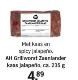 Albert Heijn AH Grillworst Zaanlander kaas jalapeño aanbieding