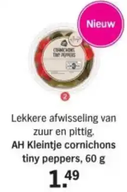 Albert Heijn AH Kleintje cornichons tiny peppers aanbieding
