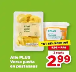 PLUS Alle PLUS Verse pastaen pastasaus aanbieding