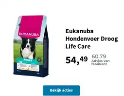 Plein.nl Eukanuba Hondenvoer Droog Life Care aanbieding