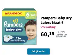 Plein.nl Pampers Baby Dry Luiers Maat 6 aanbieding