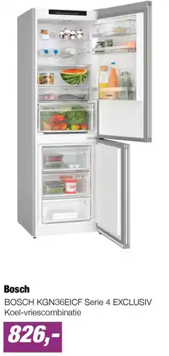 EP BOSCH KGN36EICF Serie 4 EXCLUSIV Koel-vriescombinatie aanbieding