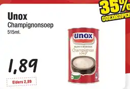 Budget Food Unox Champignonsoep aanbieding
