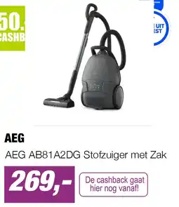 EP AEG AB81A2DG Stofzuiger met Zak aanbieding