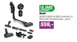 EP BOSCH BXS1041BQC Unlimited 10 EXCLUSIV Steelstofzuiger - Zwart aanbieding