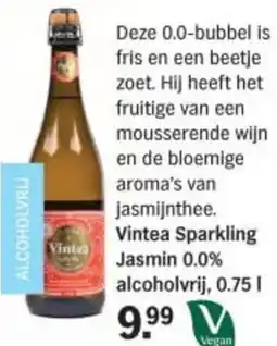 Albert Heijn Vintea Sparkling Jasmin 0.0% alcoholvrij aanbieding