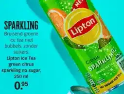 Albert Heijn Lipton Ice Tea green citrus sparkling no sugar aanbieding