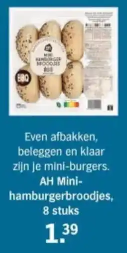 Albert Heijn AH Mini-hamburgerbroodjes aanbieding