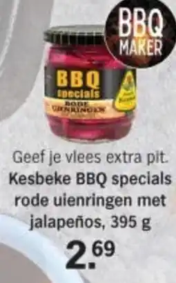 Albert Heijn Kesbeke BBQ specials rode uienringen met jalapeños aanbieding