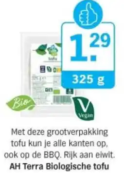 Albert Heijn AH Terra Biologische tofu aanbieding