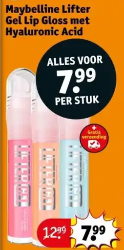 Kruidvat Maybelline Lifter Gel Lip Gloss met Hyaluronic Acid aanbieding