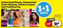 Kruidvat Schwarzkopf Blonde, Schwarzkopf Creme Supreme, Palette en Syoss Color haarkleuring aanbieding
