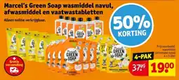 Kruidvat Marcel's Green Soap wasmiddel navul, afwasmiddel en vaatwastabletten aanbieding