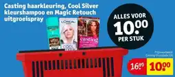 Kruidvat Caking haarkleuring, Cool Silver kleurshampoo en Magic Retouch uitgroeispray aanbieding