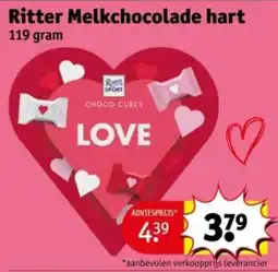 Kruidvat Ritter Melkchocolade hart aanbieding
