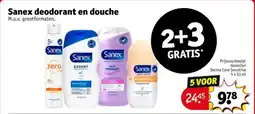 Kruidvat Sanex deodorant en douche aanbieding