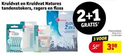 Kruidvat Kruidvat en Kruidvat Natures tandenstokers, ragers en floss aanbieding