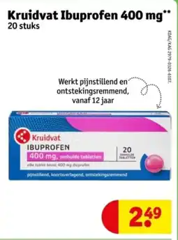 Kruidvat Kruidvat Ibuprofen 400 mg aanbieding