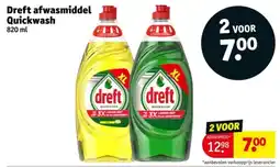 Kruidvat Dreft Afwasmiddel Quickwash aanbieding