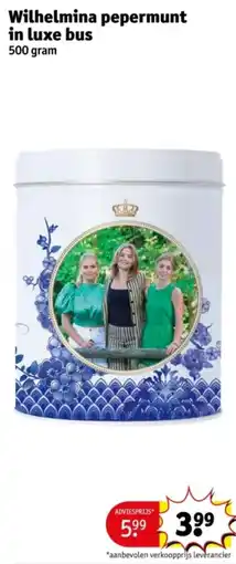 Kruidvat Wilhelmina pepermunt in luxe bus aanbieding
