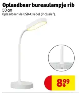 Kruidvat Oplaadbaar Bureaulampje Rib aanbieding