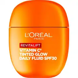 Etos L'Oréal Paris Revitalift Daily Fluid SPF 30 Vitamine C* met Tinted Glow 40 ML aanbieding