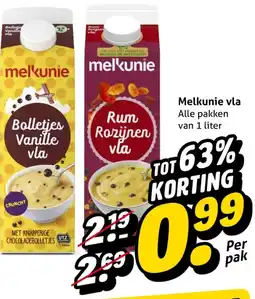 Hoogvliet Melkunie vla aanbieding
