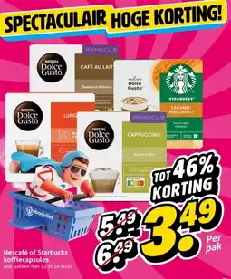 Hoogvliet Nescafé of Starbucks koffiecapsules aanbieding