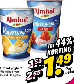 Hoogvliet Almhof yoghurt aanbieding