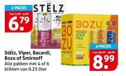 Hoogvliet Stëlz, Viper, Bacardí, Bozu of Smirnoff aanbieding