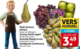 Hoogvliet Rode druiven pitloos, Granny Smith appel Avocado Ready to eat, Handperen conference aanbieding
