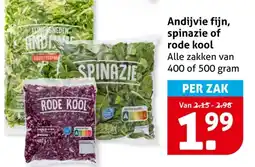 Hoogvliet Andijvie fijn, spinazie of rode kool aanbieding