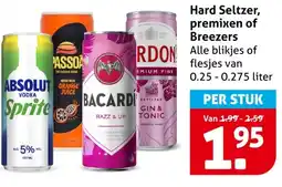 Hoogvliet Hard Seltzer, premixen of Breezers aanbieding